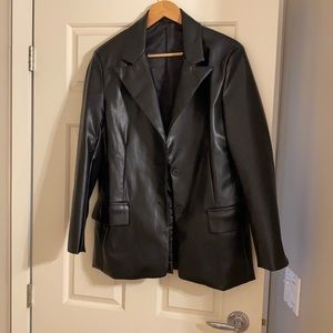 Vegan leather blazer
